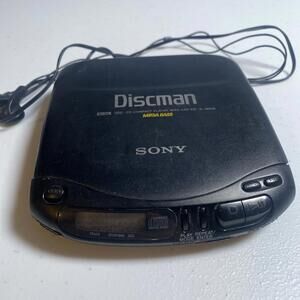 Vintage SONY DISCMAN Mega Bass CD PLAYER Untested! Includes Headphones